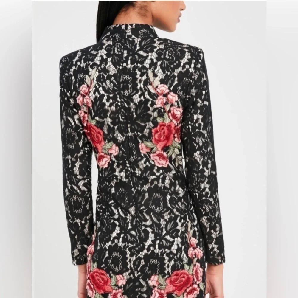 Missguided x Peace & Love Floral Lace High Neck Dress limited collection size 8 - Picture 2 of 12